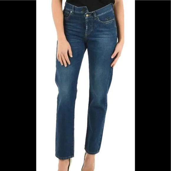 NWT Saint Laurent Asymmetrical Closure Straight Fit Jeans Blue Size 29 - Picture 1 of 8